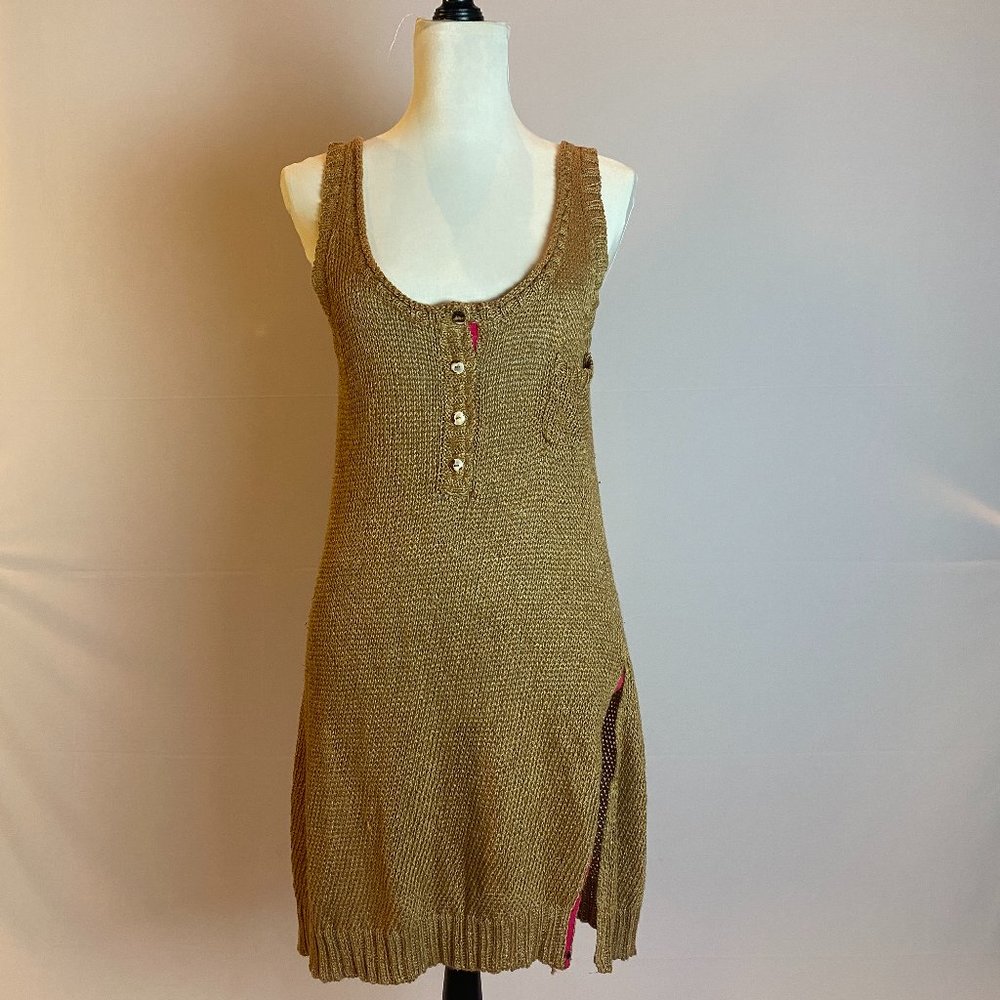Greylin knit dress with fuschia lining